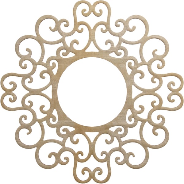 Ekena Millwork Reims Wood Fretwork Pierced Ceiling Medallion, Hickory, 22"OD x 8 3/8"ID x 3/8"T CMWP22X22X0375REHI - main